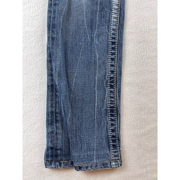 Miss Me Jeans 26 Irene Straight Low Rise Flap Pocket Blue Denim - Picture 2 of 16